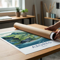 Azores Poster - Portugal Travel Art - Lush Island Landscape Home Decor