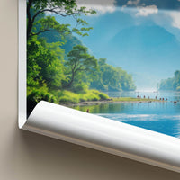 Khlong Saeng Poster - Thailand Travel Art - Misty Mountain River Home Decor