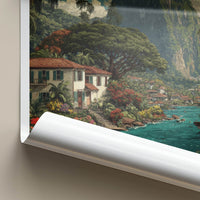 Mount Vaea Poster Samoa Tropical Waterside Village