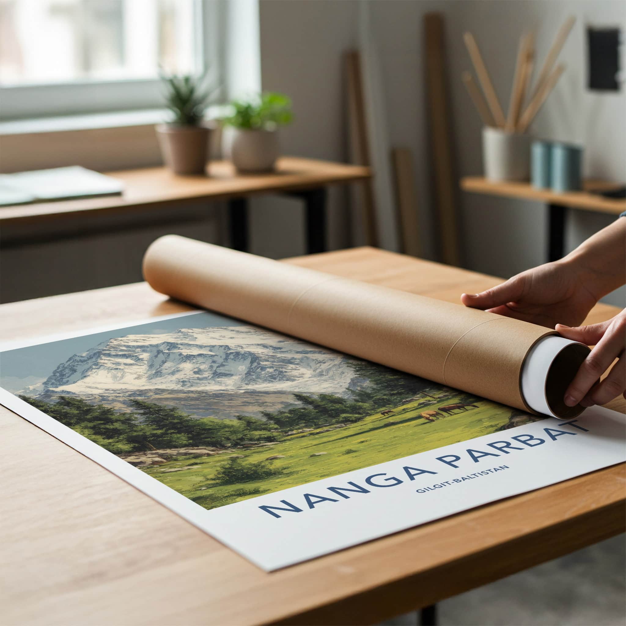 Nanga Parbat Poster - Pakistan Travel Art