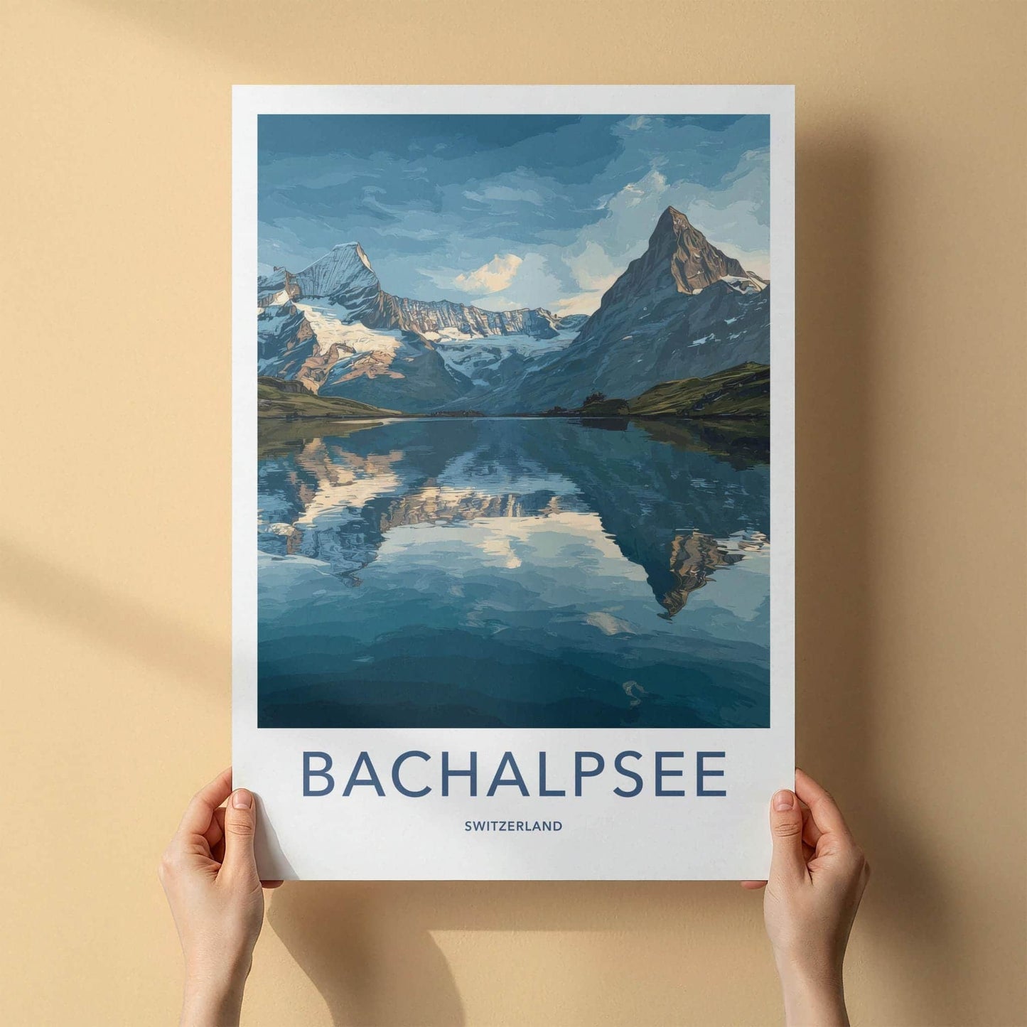 Bachalpsee Poster - Switzerland Travel Art - Alpine Lake View Wall Decor