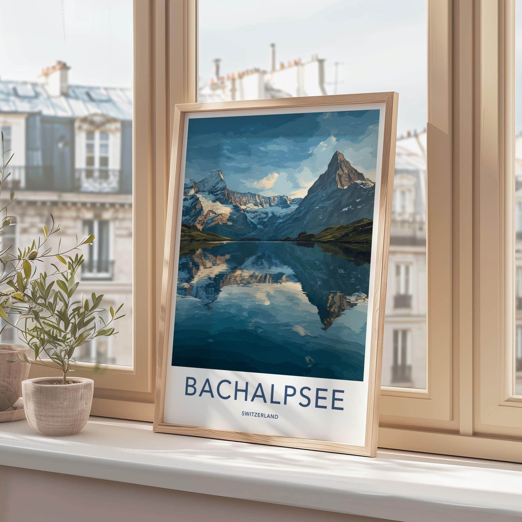 Bachalpsee Poster - Switzerland Travel Art - Alpine Lake View Wall Decor