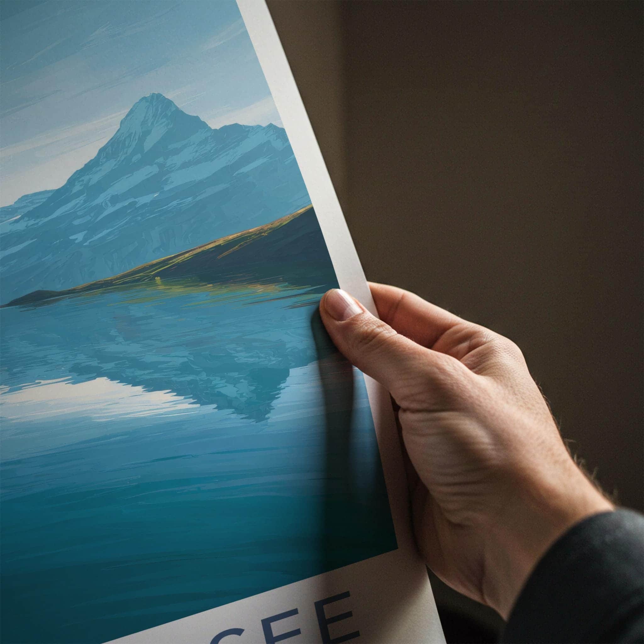 Bachalpsee Poster - Switzerland Travel Art - Lake Mountain View Home Decor