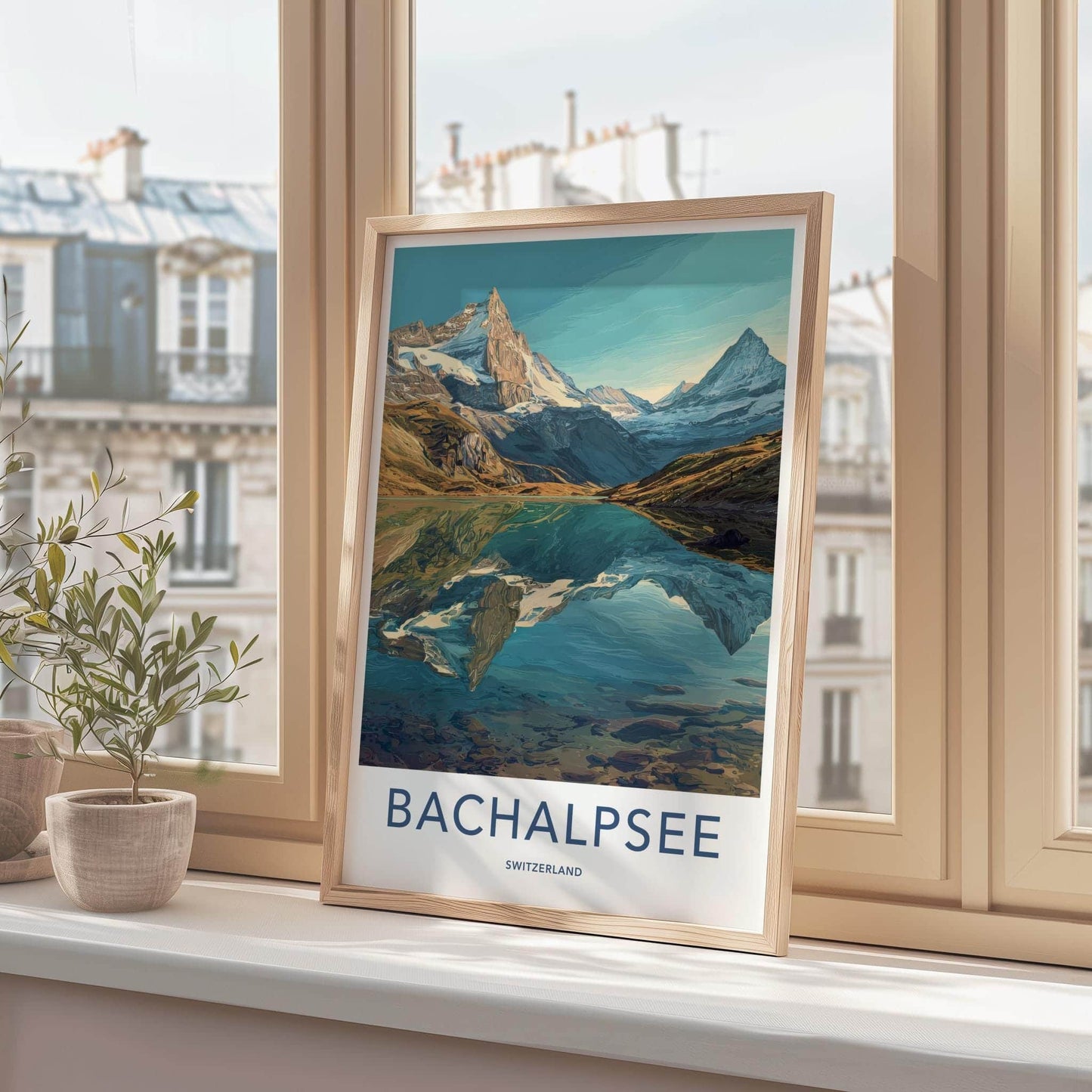 Bachalpsee Poster - Switzerland Travel Print - Mountain Lake Reflection Home Decor