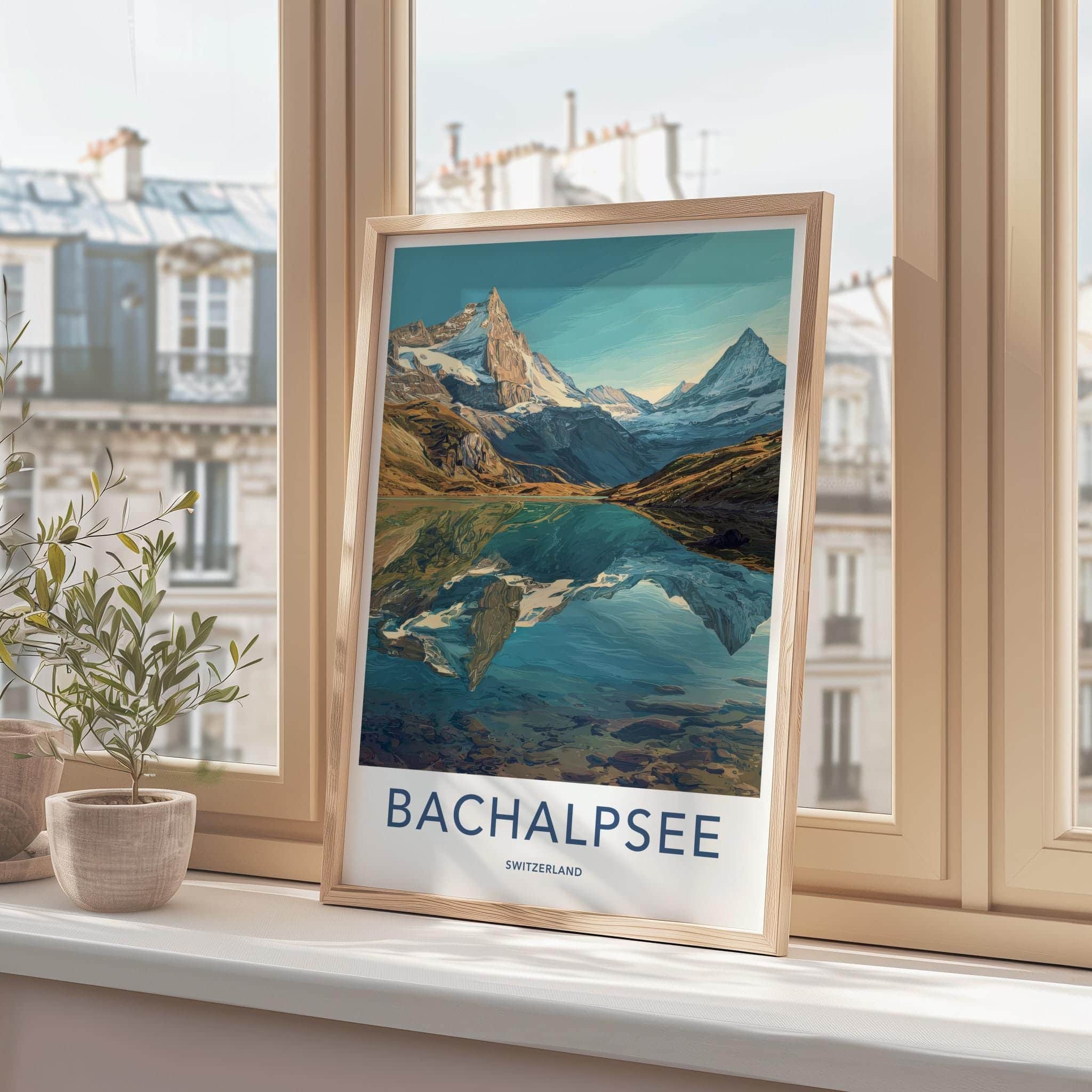 Bachalpsee Poster - Switzerland Travel Print - Mountain Lake Reflection Home Decor
