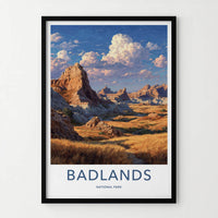 Badlands Poster - South Dakota Travel Print - Rugged Landscape Wall Decor