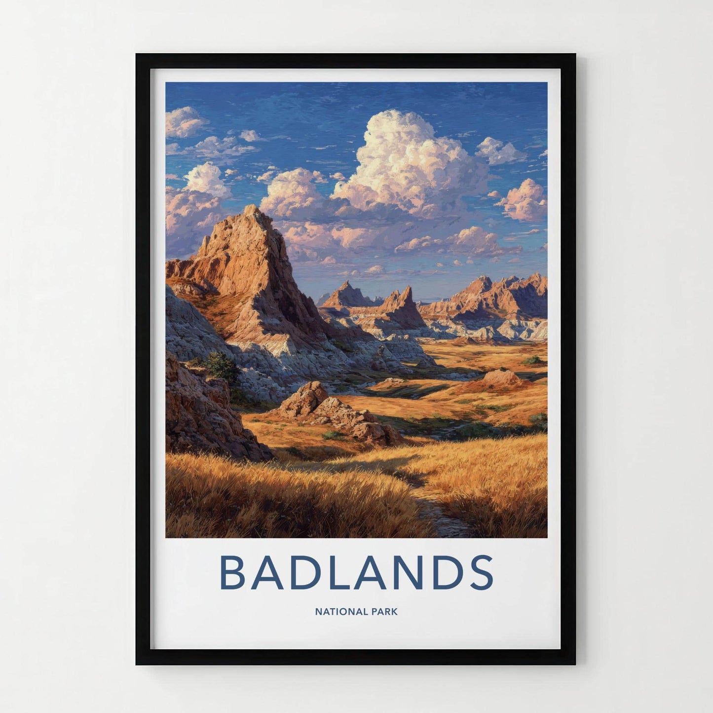 Badlands Poster - South Dakota Travel Print - Rugged Landscape Wall Decor