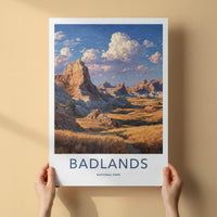 Badlands Poster - South Dakota Travel Print - Rugged Landscape Wall Decor