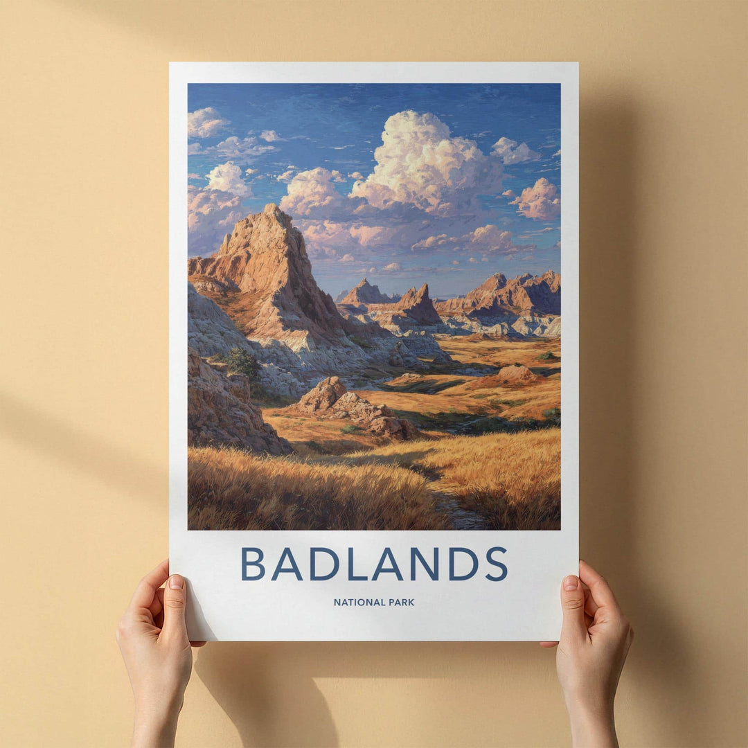 Badlands Poster - South Dakota Travel Print - Rugged Landscape Wall Decor