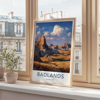 Badlands Poster - South Dakota Travel Print - Rugged Landscape Wall Decor