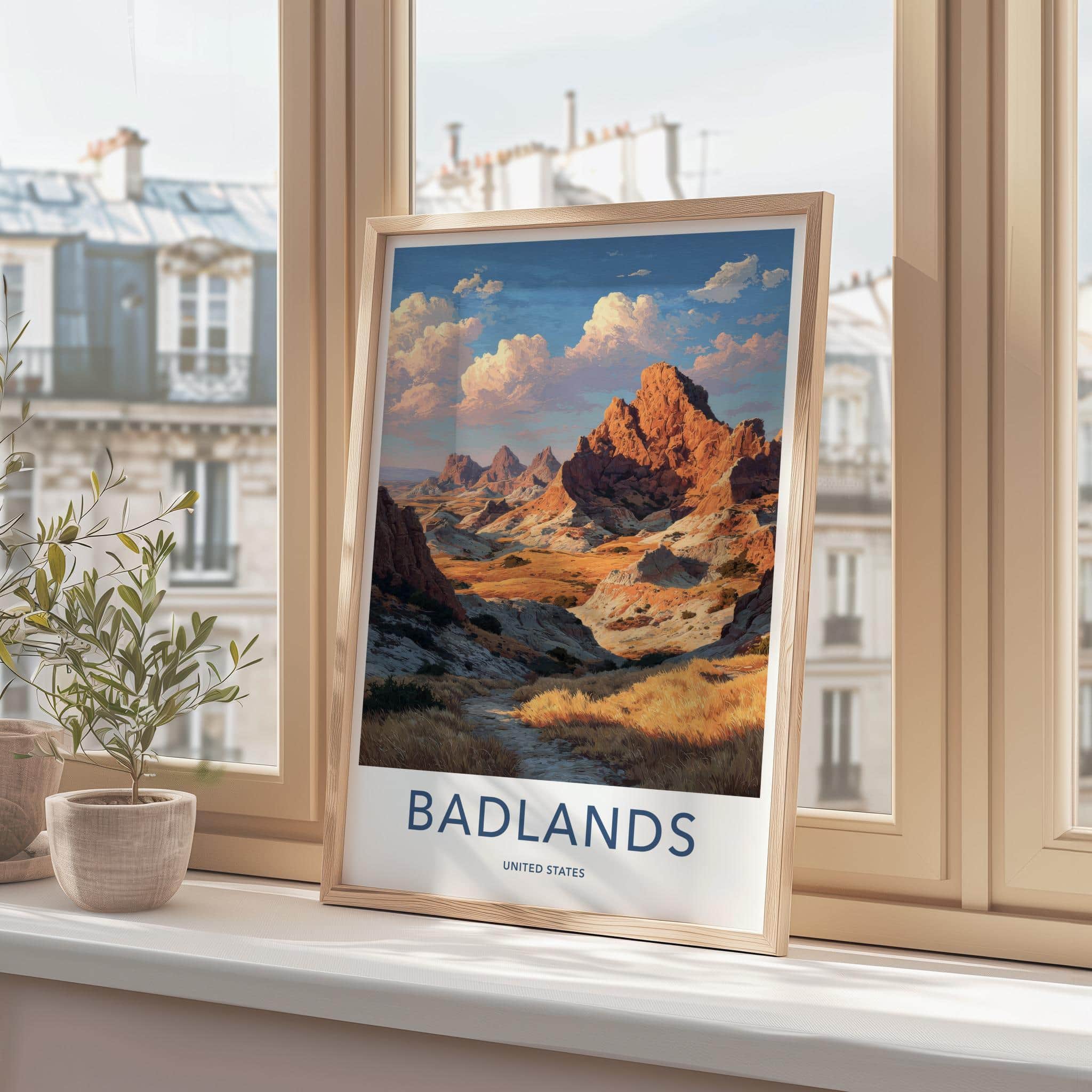 Badlands Poster - South Dakota Wall Art - Desert Rock Formations Home Decor