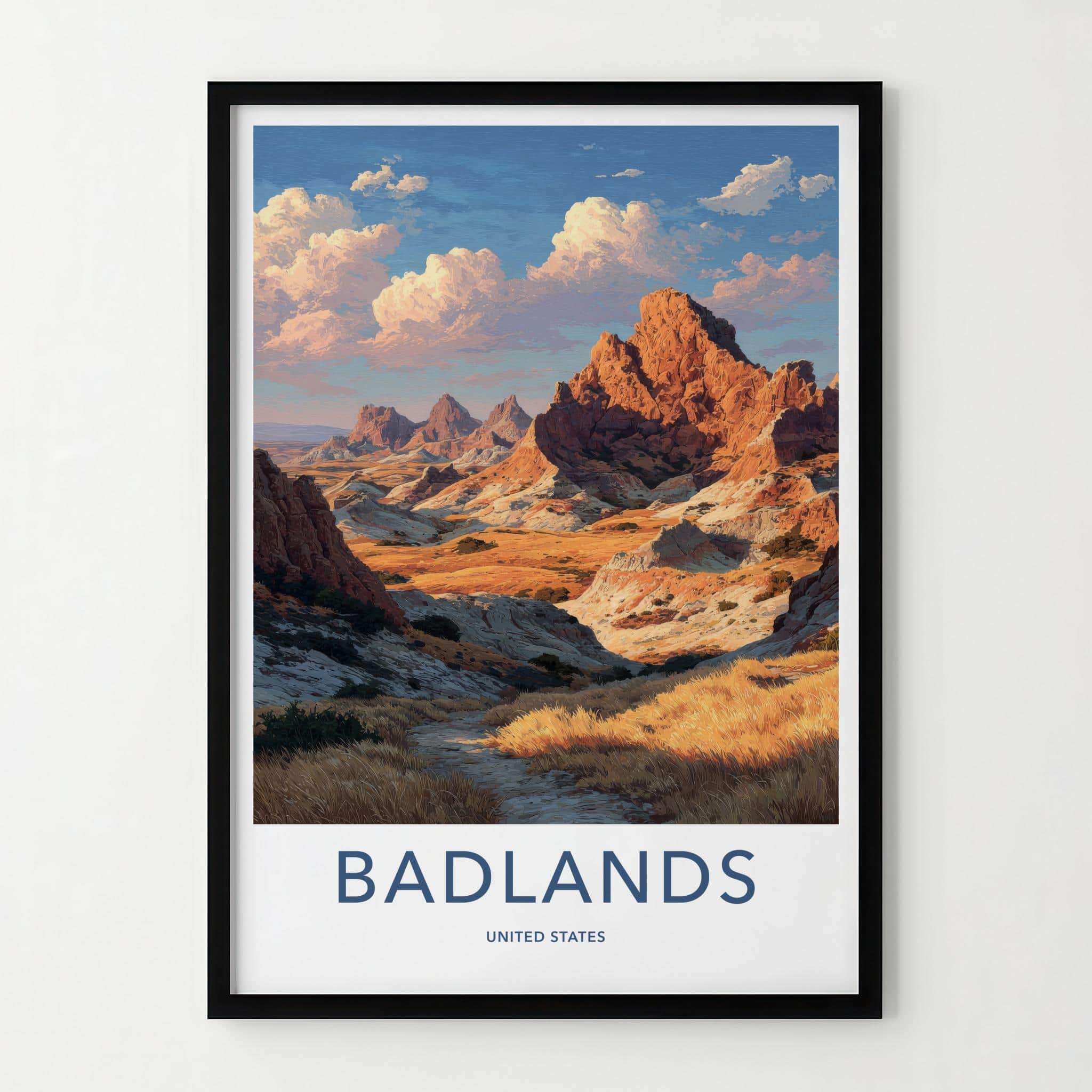 Badlands Poster - South Dakota Wall Art - Desert Rock Formations Home Decor