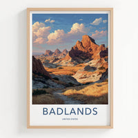 Badlands Poster - South Dakota Wall Art - Desert Rock Formations Home Decor