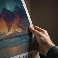 Baffin Island Poster - Canada Scenic Art - Northern Lights Shore Wall Decor