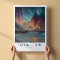 Baffin Island Poster - Canada Scenic Art - Northern Lights Shore Wall Decor