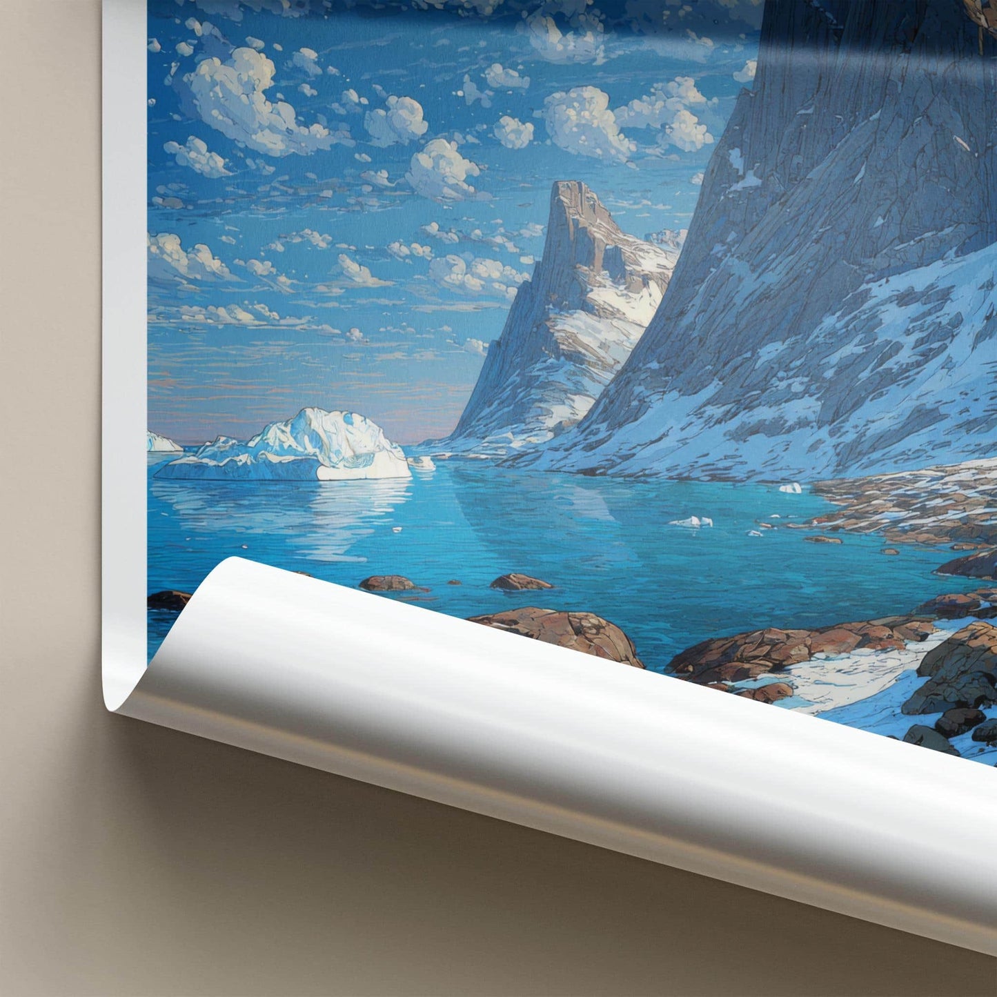 Baffin Island Poster - Canada Travel Art - Rugged Fjordscape Wall Decor