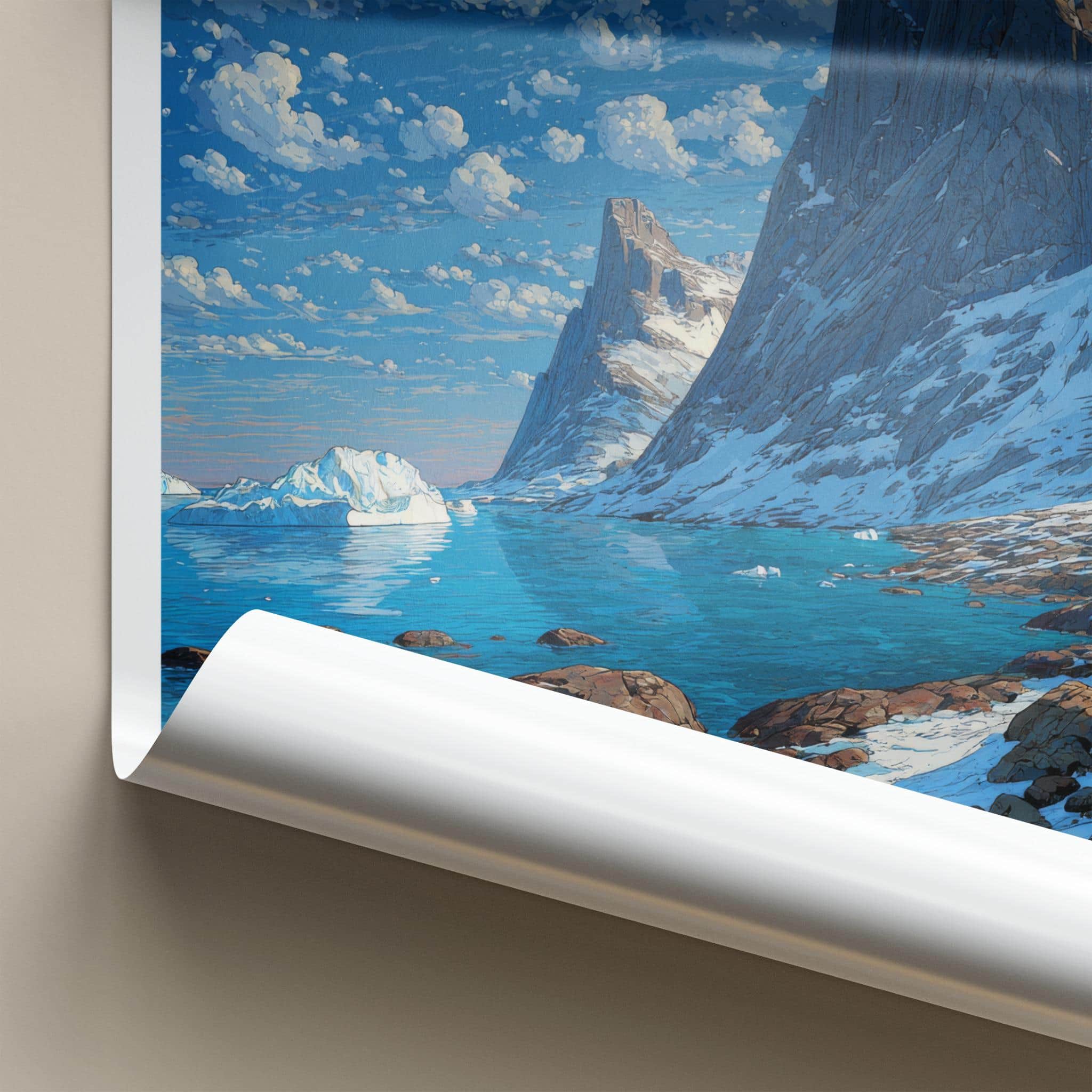 Baffin Island Poster - Canada Travel Art - Rugged Fjordscape Wall Decor