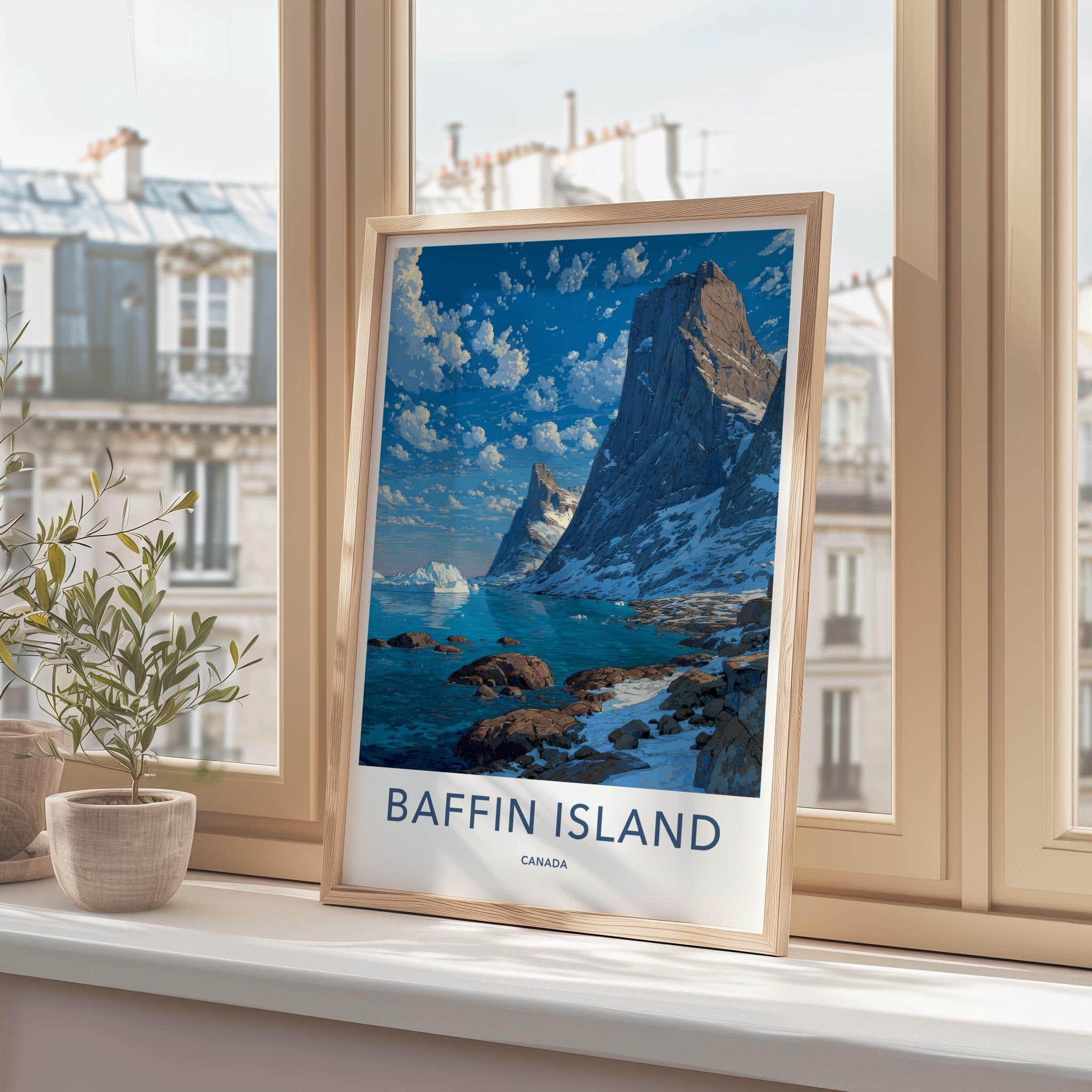 Baffin Island Poster - Canada Travel Art - Rugged Fjordscape Wall Decor