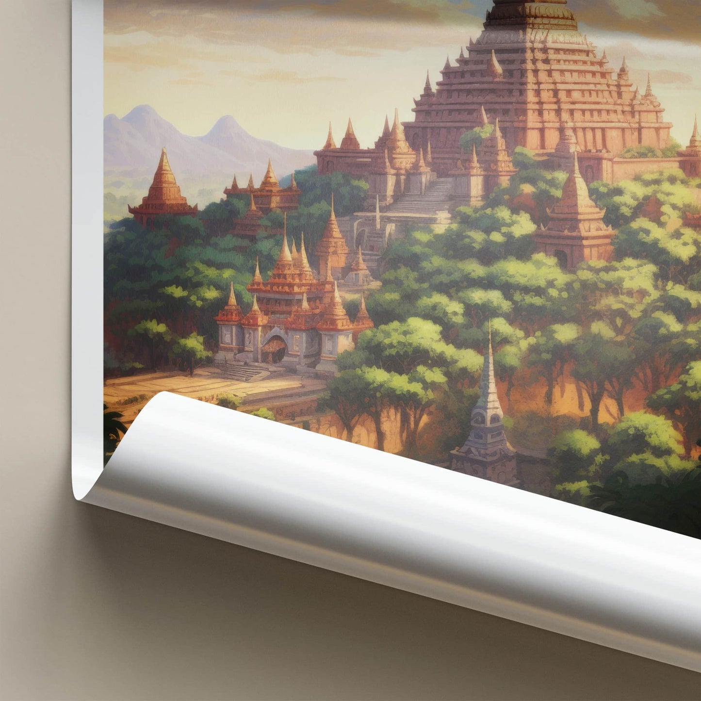 Bagan Poster - Myanmar Travel Art - Ancient Temple Landscape Home Decor