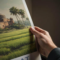 Bagerhat Poster - Bangladesh Travel Art - domed temple setting Home Decor