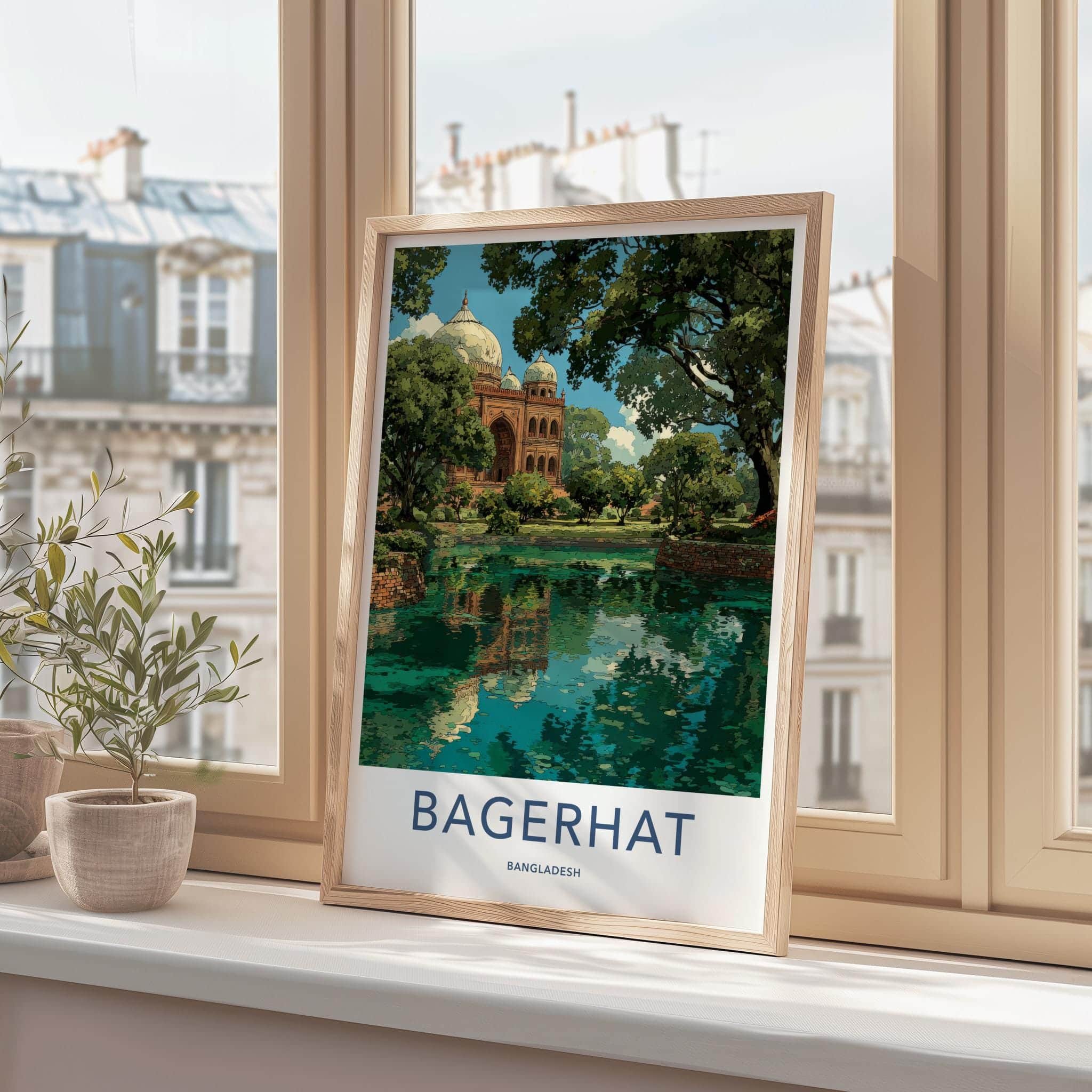 Bagerhat Poster - Bangladesh Travel Art - Domes Green Oasis Home Decor