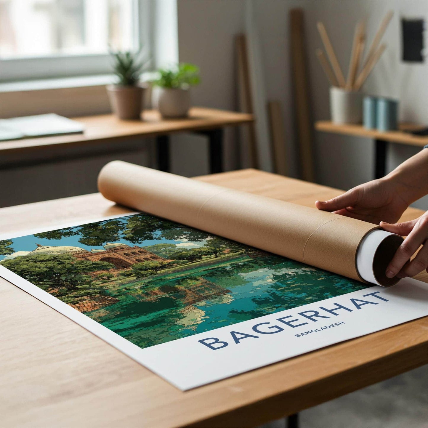 Bagerhat Poster - Bangladesh Travel Art - Domes Green Oasis Home Decor