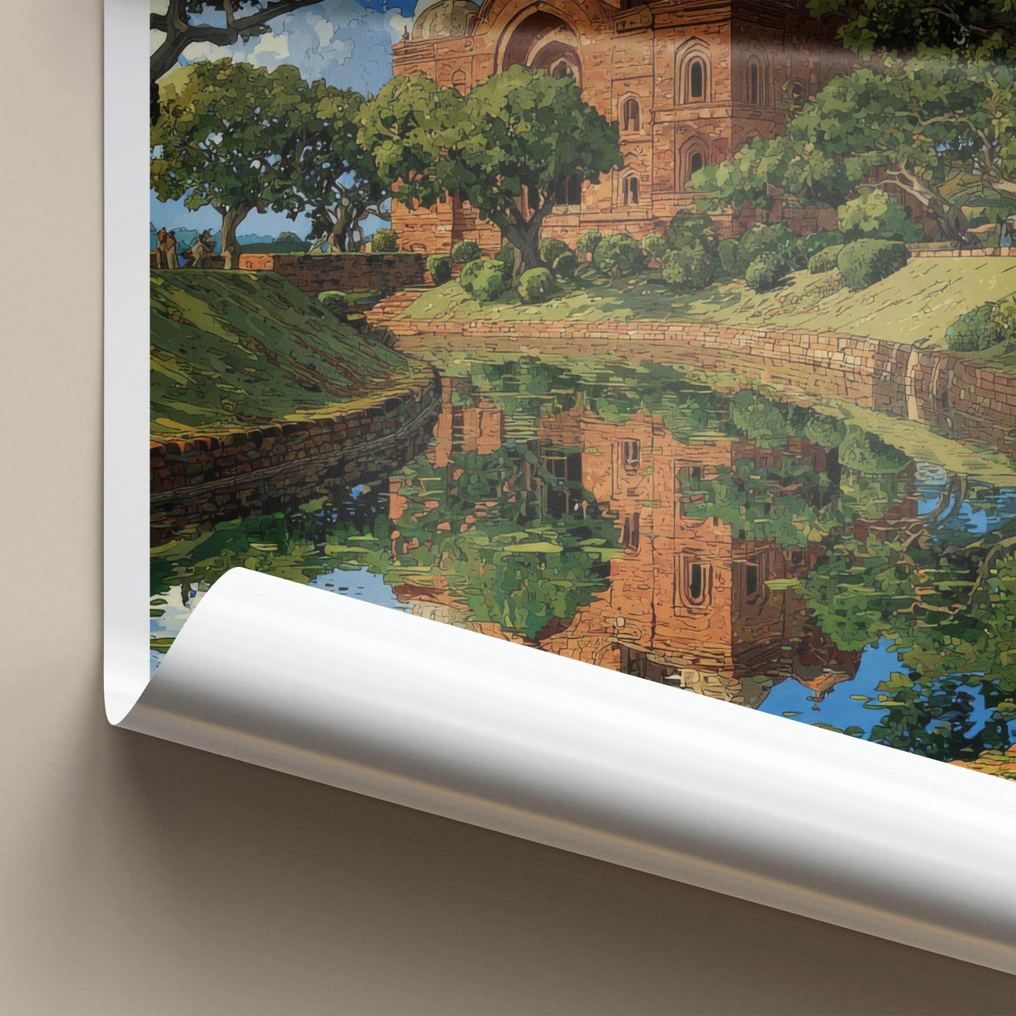 Bagerhat Poster - Bangladesh Travel Art - Historic dome reflection Room Decor