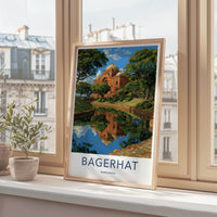 Bagerhat Poster - Bangladesh Travel Art - Historic dome reflection Room Decor