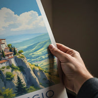 Bagnoregio Poster - Italy Travel Art - Cliffside Town View Home Decor