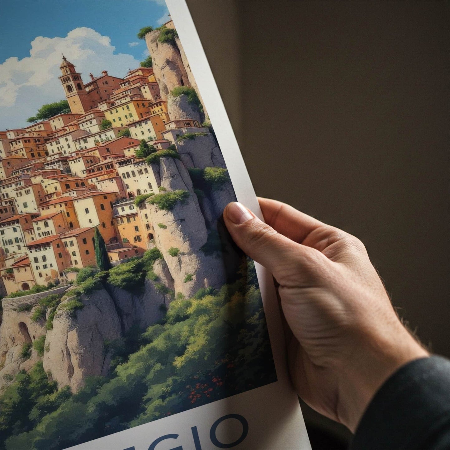 Bagnoregio Poster - Italy Travel Art - Historic Cliff Village Home Decor