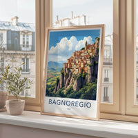 Bagnoregio Poster - Italy Travel Art - Historic Cliff Village Home Decor