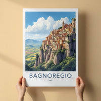 Bagnoregio Poster - Italy Travel Art - Historic Cliff Village Home Decor