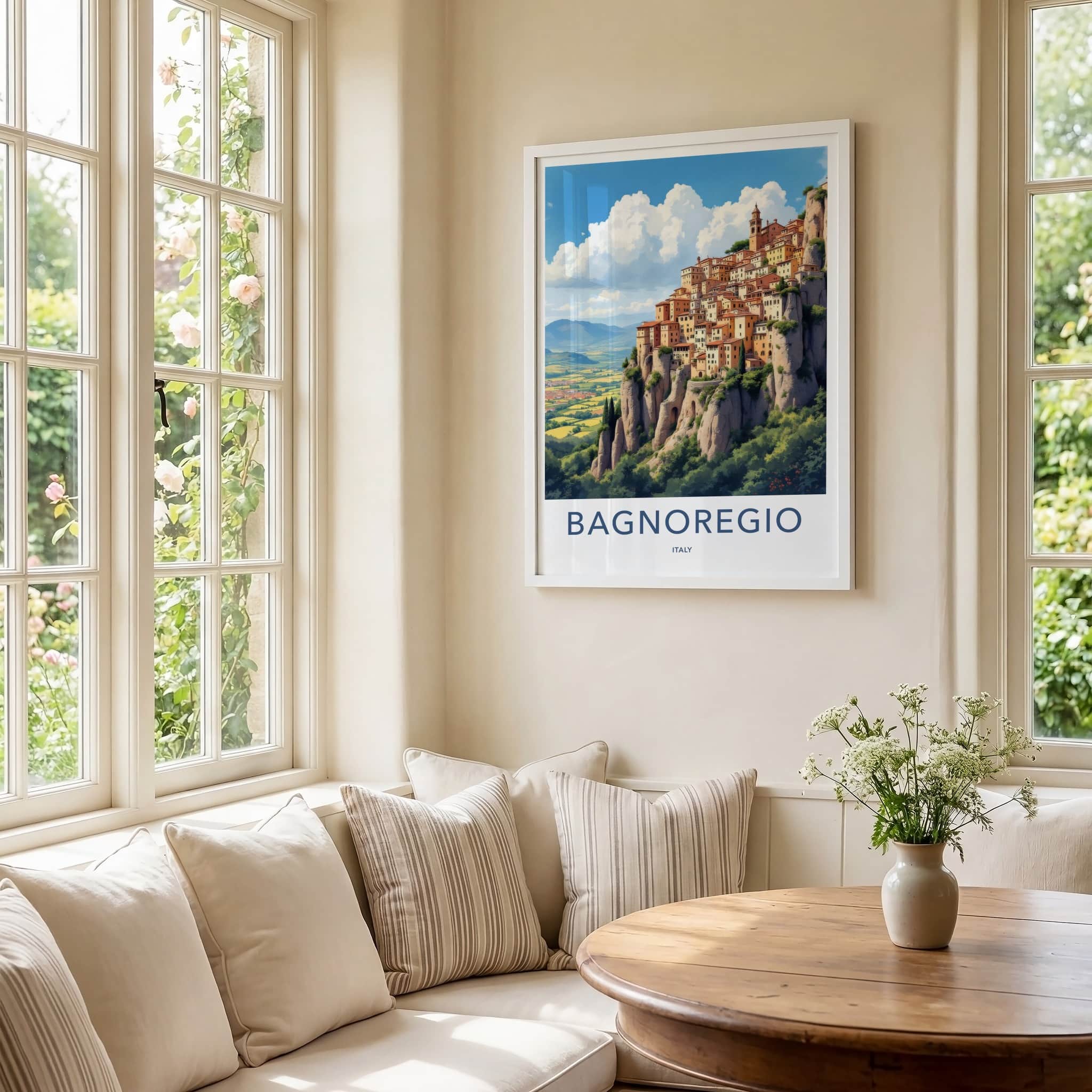 Bagnoregio Poster - Italy Travel Art - Historic Cliff Village Home Decor