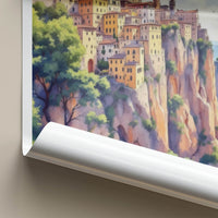 Bagnoregio Poster - Italy Travel Art - Village Perched Cliff Home Decor