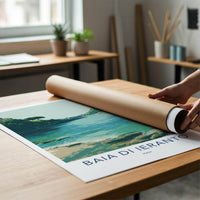 Baia Di Ieranto Poster - Italy Travel Art - Tranquil Bay Scene Wall Decor