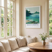 Baia Di Ieranto Poster - Italy Travel Art - Tranquil Bay Scene Wall Decor