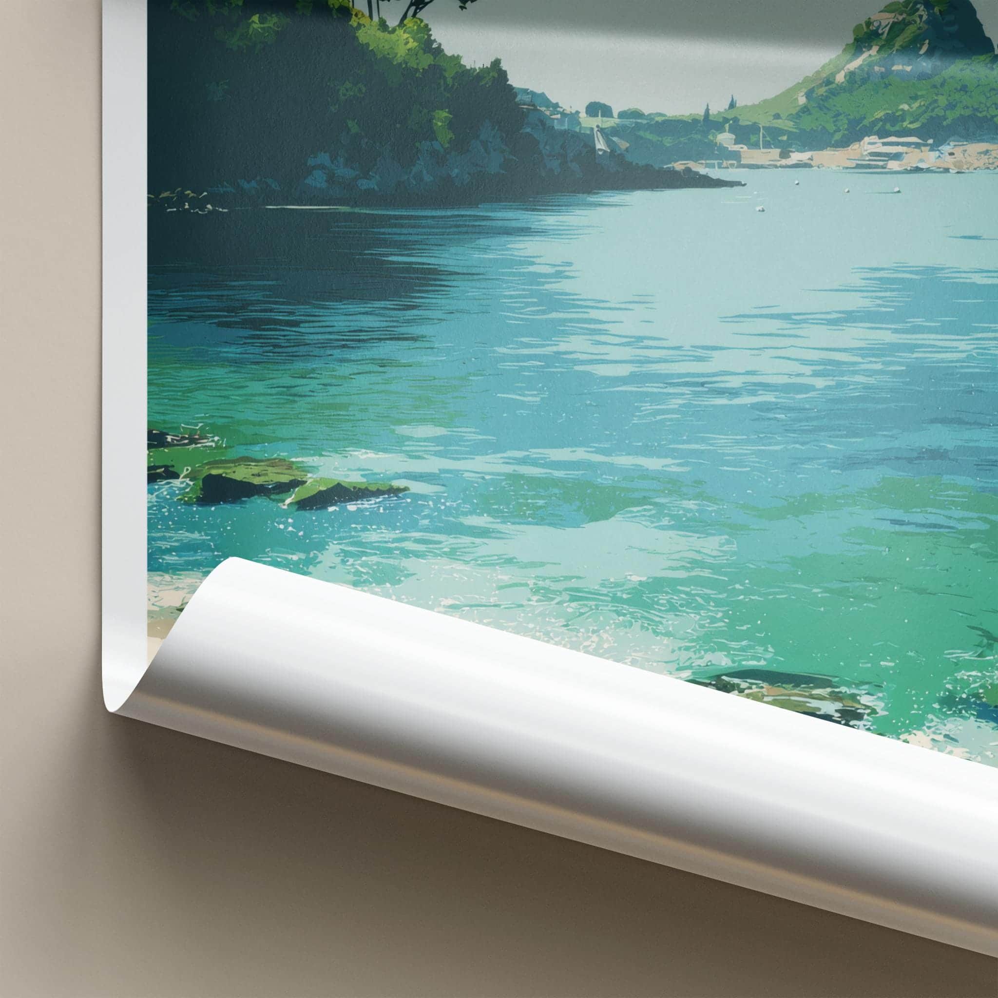 Baia Di Ieranto Poster - Italy Travel Art - Tranquil Bay Scene Wall Decor
