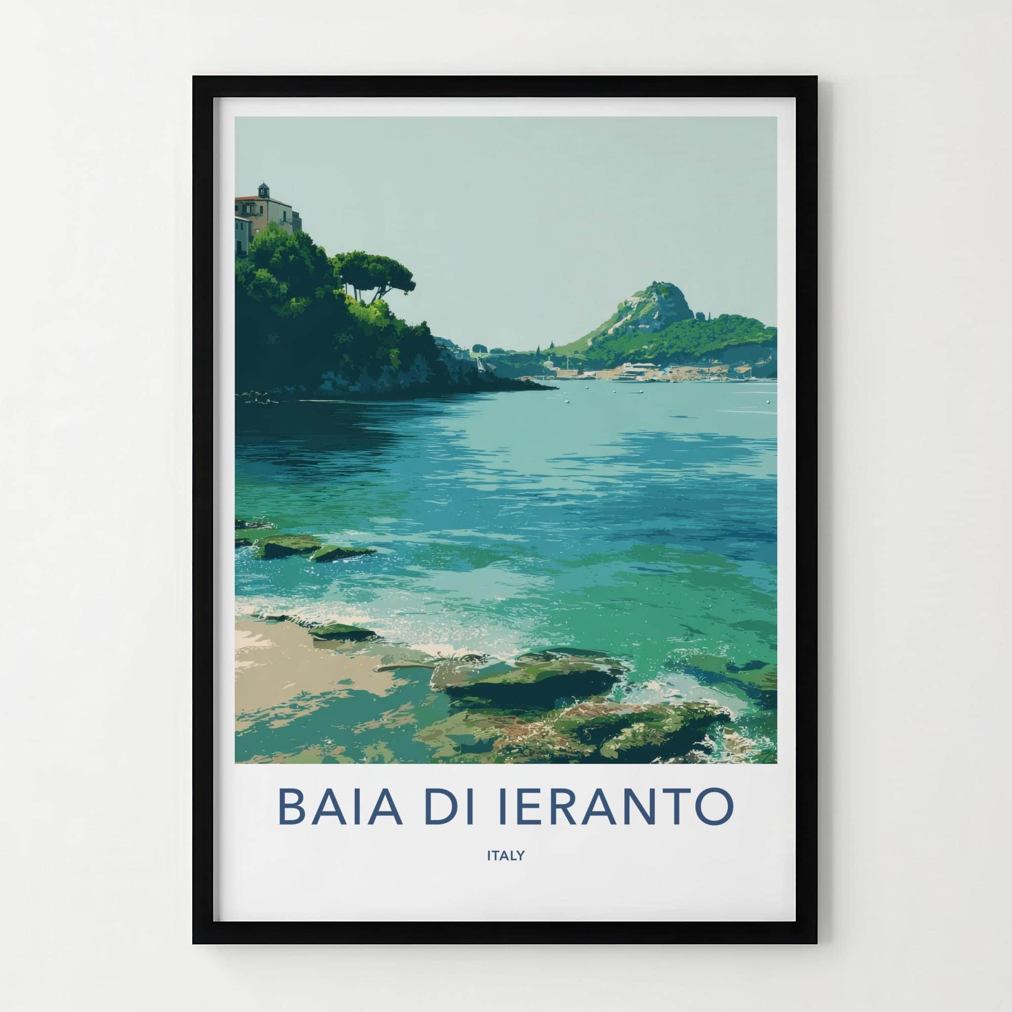 Baia Di Ieranto Poster - Italy Travel Art - Tranquil Bay Scene Wall Decor