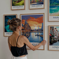 Baku Poster - Azerbaijan Travel Art - Vibrant City Sunset Home Decor