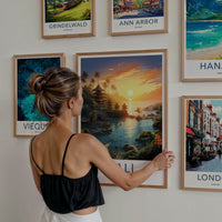 Bali Poster - Indonesia Travel Art - Island Temple Sunset Home Decor