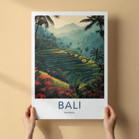 Bali Poster - Indonesia Travel Art - Lush Terraces Home Decor