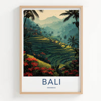 Bali Poster - Indonesia Travel Art - Lush Terraces Home Decor