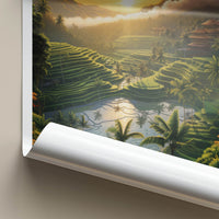 Bali Poster - Indonesia Travel Print - Serene Sunset Terraces Lounge Decor
