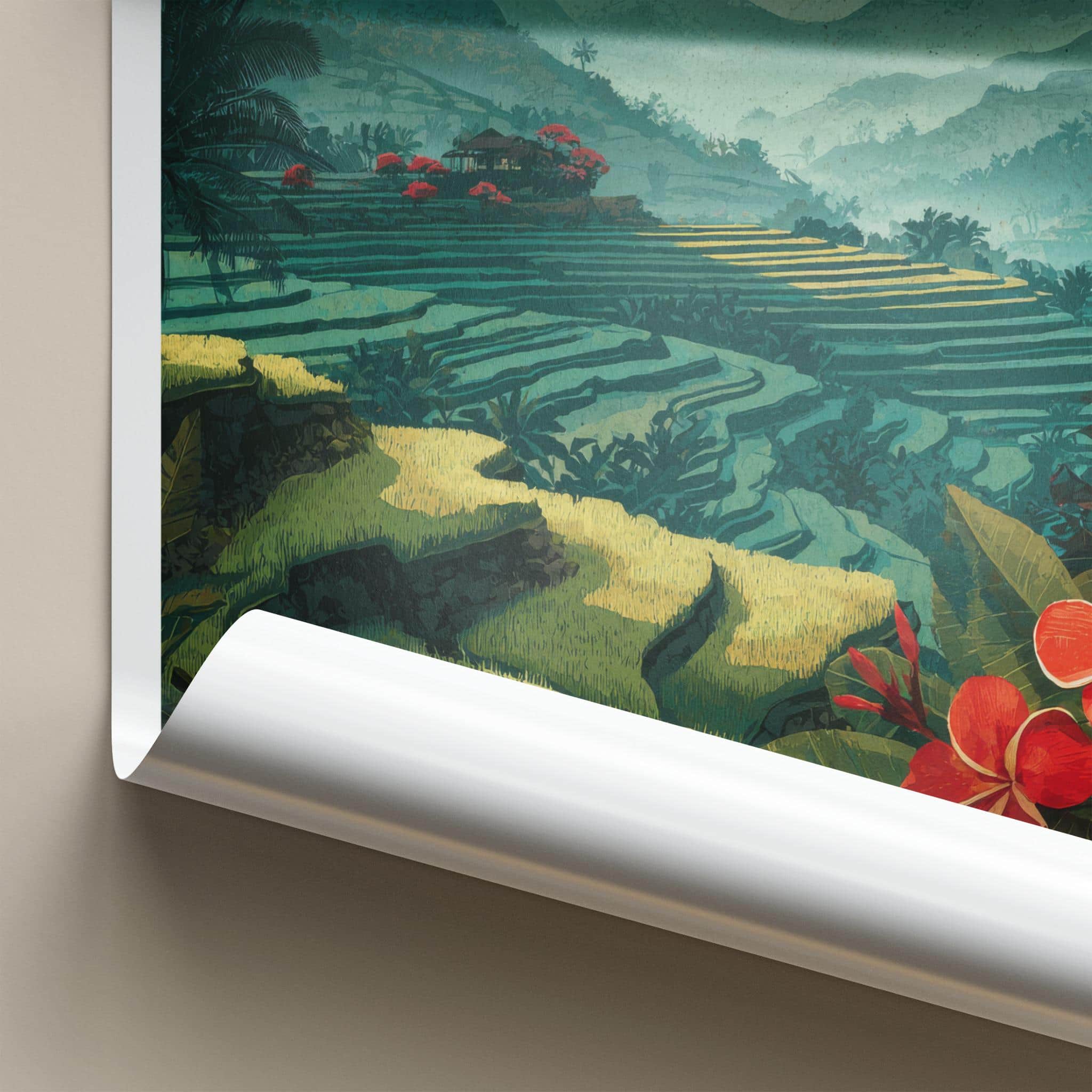 Bali Poster - Indonesia Wall Art - Lush Green Terraces Gallery Art