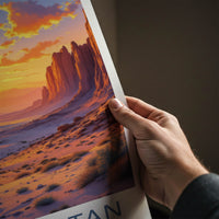 Balochistan Poster - Pakistan Art Print - Desert Canyon Sunset Home Decor