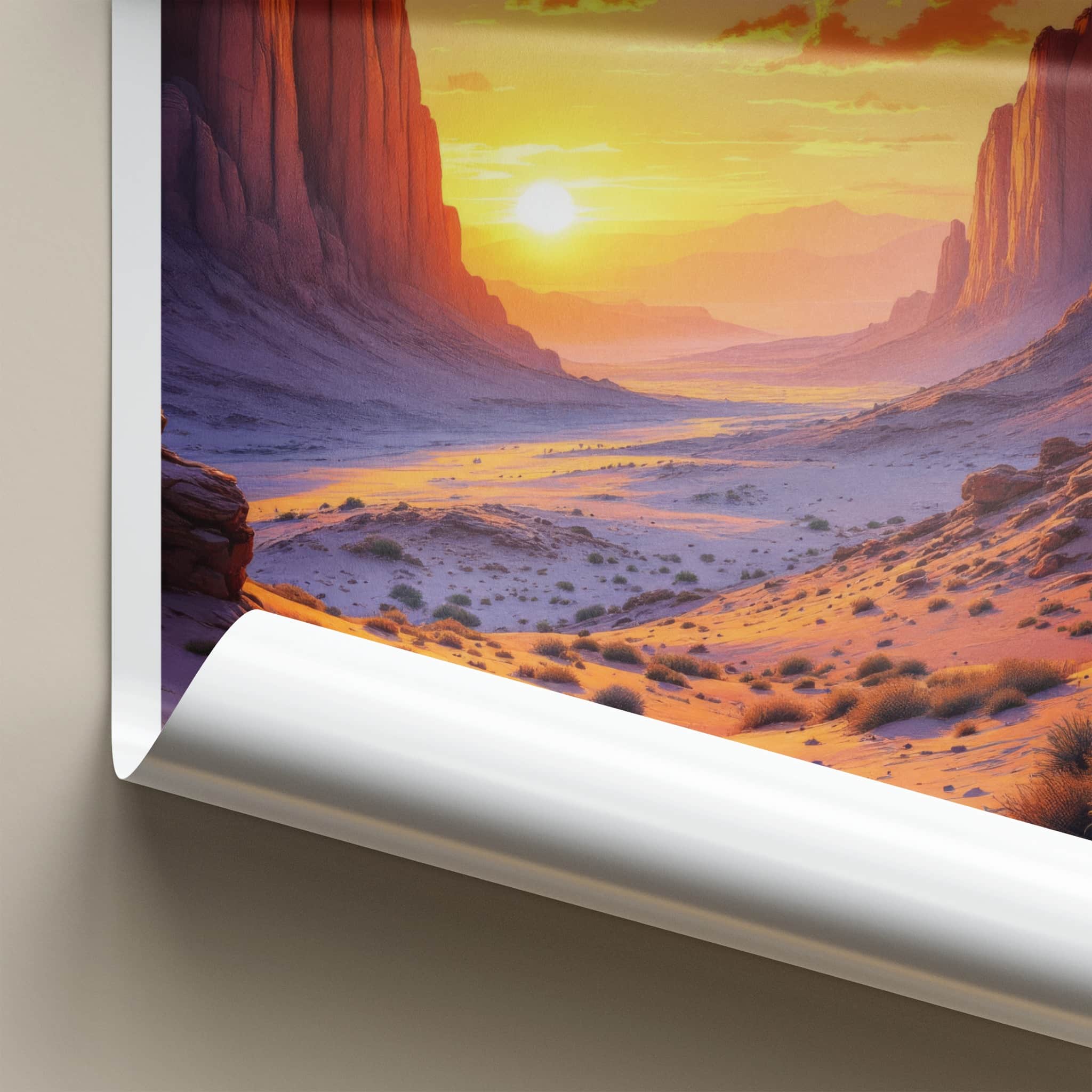 Balochistan Poster - Pakistan Art Print - Desert Canyon Sunset Home Decor