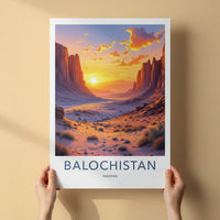 Balochistan Poster - Pakistan Art Print - Desert Canyon Sunset Home Decor