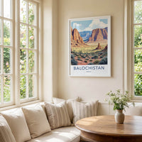 Balochistan Poster - Pakistan Travel Art - Ancient Tower Desert Home Decor