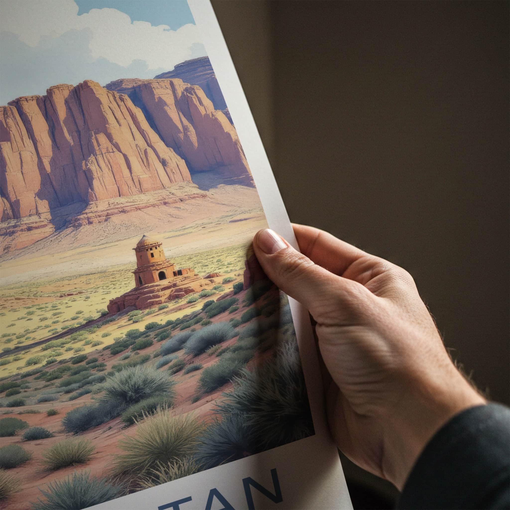 Balochistan Poster - Pakistan Travel Art - Ancient Tower Desert Home Decor