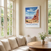 Balochistan Poster - Pakistan Travel Art - Arid Canyon Vista Home Decor